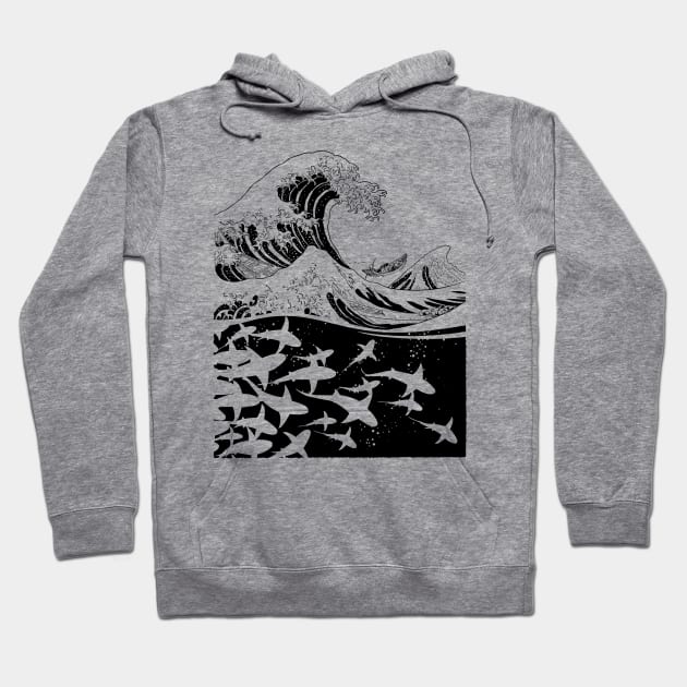 Wave of sharks Hoodie by albertocubatas